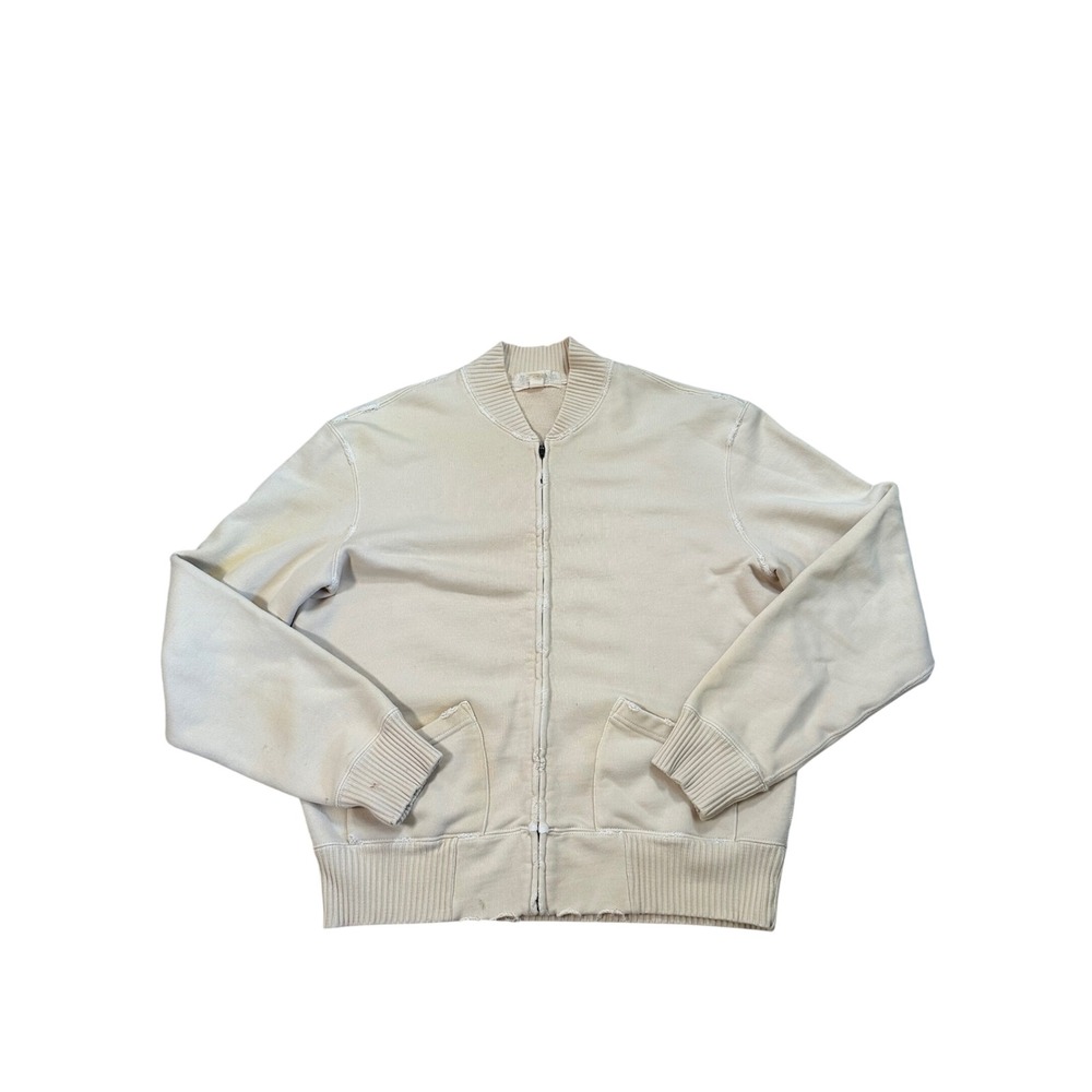 Double RL RRL Ralph Lauren Mens Cream Cotton Full Zip Bomber Jacket Size M‎